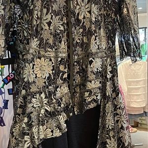 Lacy Byron Lars  Asymmetrical  Tunic with Rose Buttons